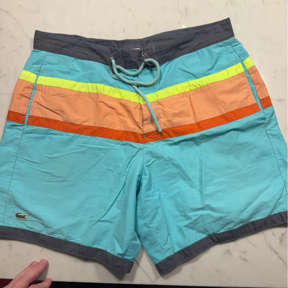 Lacoste Colorful Striped Swim Shorts